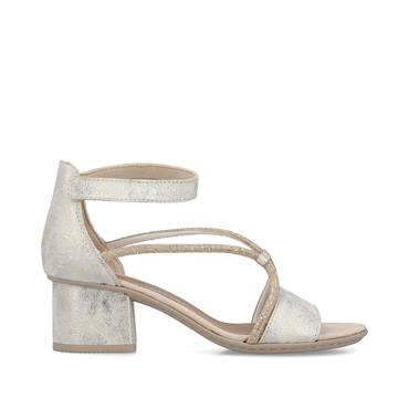 Rieker Block Heel Strappy Sandal - Gold Sparkle